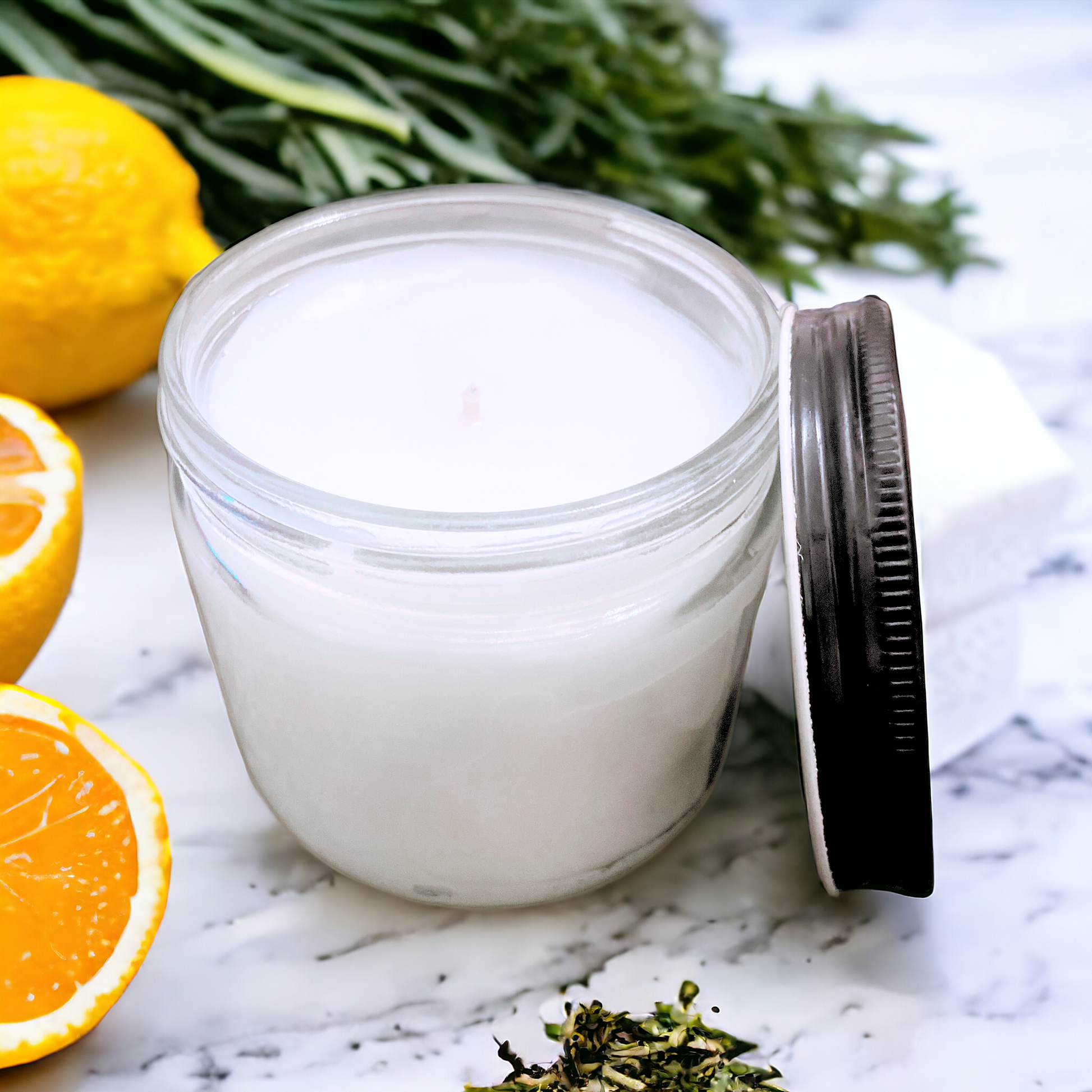 Experience the invigorating aroma of Hustle, a scented candle infused with lemon grass and citrus to brighten and uplift your space. With herbal undertones, this candle will inspire you to take on the day with energy and positivity. Light up your hustle, light up your life!