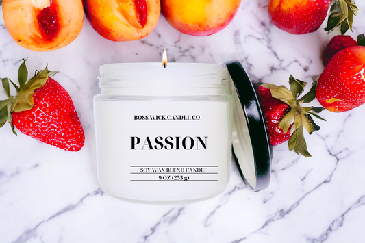 Envelop yourself in the passionate fragrance of sweet strawberry and juicy peach with our Passion candle. This candle empowers a boss-like character and strong devotion to bring its true energy into your home. Uncover the passionate power within you!
Up to 30 hours of burn time
Premium soy wax blend
Phthalate free fragrance oils
Lead free cotton wick