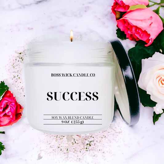 Set the mood for success with this invigorating success candle. Infused with the calming scents of baby powder, jasmine, rose, and geranium, and grounded with earthy cedar musk, it's the perfect blend to create a positive and motivating environment. Ignite your drive and inspire success with each and every burn.
