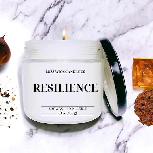 Bring the spirit of resilience into your home with our Resilience candle! Sweet amber, sandalwood, and vanilla bean come together to create a unique, inspiring scent. Each burn of this candle helps all true leaders to remember strength and resilience in the face of challenges. Invite inspiration into your home and fill it with resilience!
Up to 30 hours of burn time
Premium soy wax blend
Phthalate free fragrance oil
Lead free cotton wick