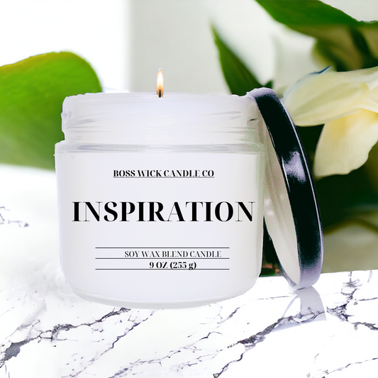 Bring your creative inspiration alive with our Inspiration candle. This candle is highly scented with crisp floral water lilies, jasmine, lavender and fresh aquatic ozone notes designed to inspire and ignite your creativity. Unleash your creativity with Inspiration!
Up to 30 hours of burn time